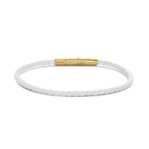 Armband gevlochten leer bruin