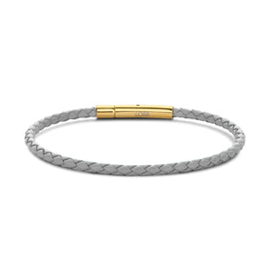 Armband gevlochten leer bruin