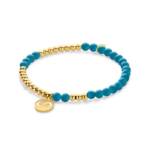 Beaded bracelet pearls with charm
