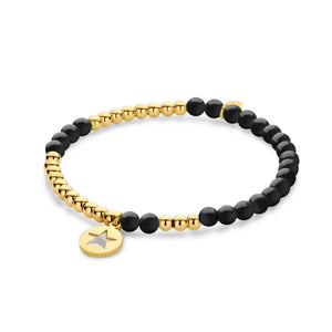 Beaded bracelet pearls with charm