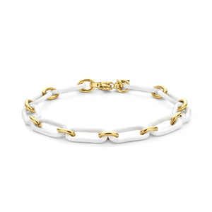 Link bracelet enamel white