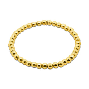 Gold-Colored Stainless Steel Bead Bracelet
