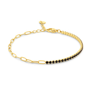 Chain Bracelet with Cubic Zirconia Stones