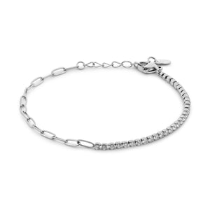 Chain Bracelet with Cubic Zirconia Stones