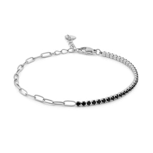 Chain Bracelet with Cubic Zirconia Stones