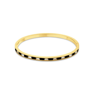 Bangle with rectangular zirconia stones