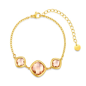 Armband met paarse glasstenen