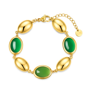 Armband met opaalroze en stalen kralen