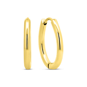 CO88 Collection Oval Hoop Earrings 18x20mm Stainless Steel