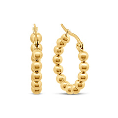 CO88 Collection Beaded Hoop Earrings Stainless Steel