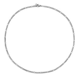 CO88 Collection Figaro Chain Necklace 3mm 40+5cm Stainless Steel
