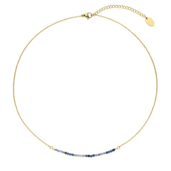 Halsketting met sodaliet en blauwe kristallen
