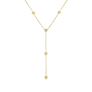 Ketting met hartjes en zirkonia