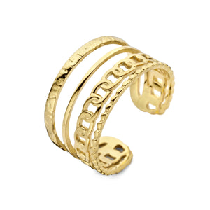 CO88 Collection Layered Open Ring – Stainless Steel