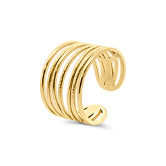 CO88 Collection Multi Layer Open Ring – Stainless Steel
