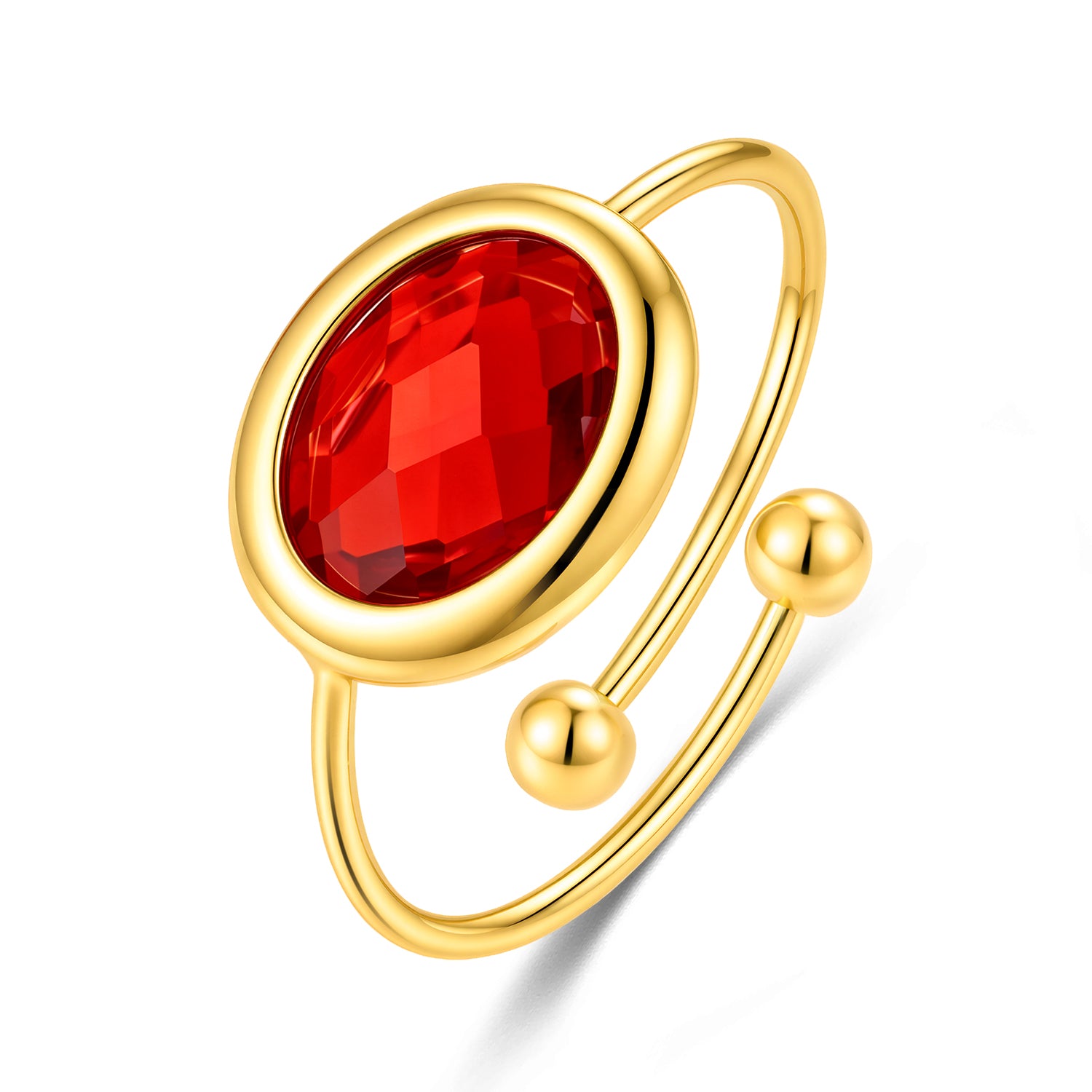 CO88 Collection Stone Open Ring – Stainless Steel