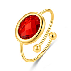 CO88 Collection Stone Open Ring – Stainless Steel