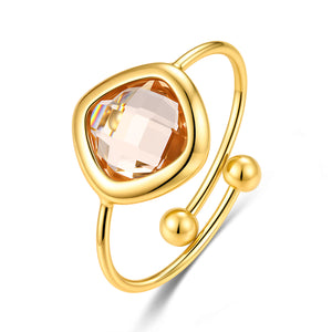 CO88 Collection Stone Open Ring – Stainless Steel