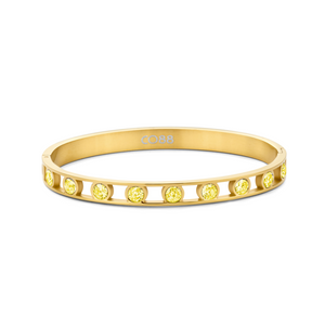 Bangle with round zirconia stones