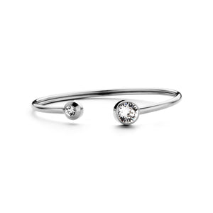 Open armband met twee kristallen