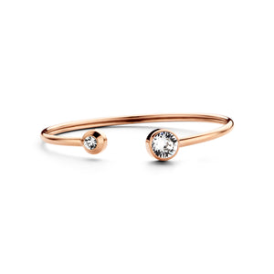 Open armband met twee kristallen