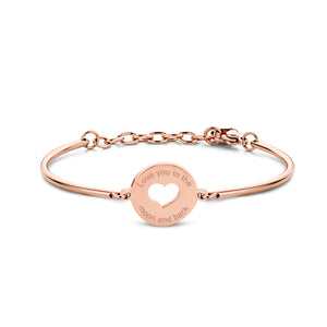 Armband met bedeltje 'ik hou van je tot de maan en terug'