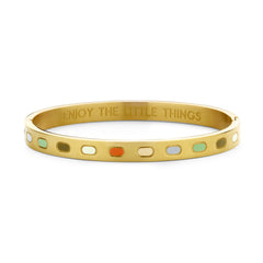 Bangle with colorful enamel stones