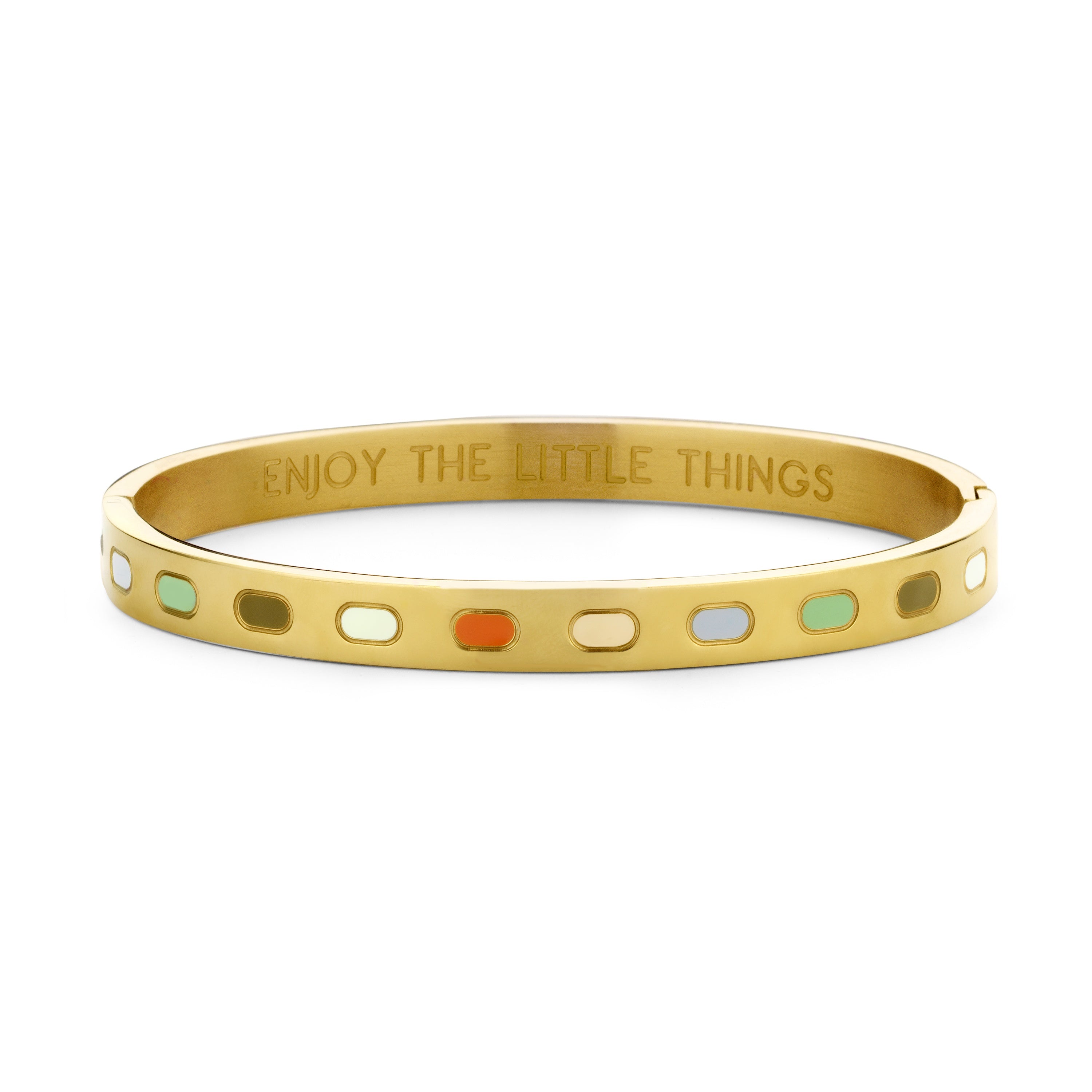 Bangle with colorful enamel stones