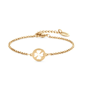 Armband met klavertje vier-bedel