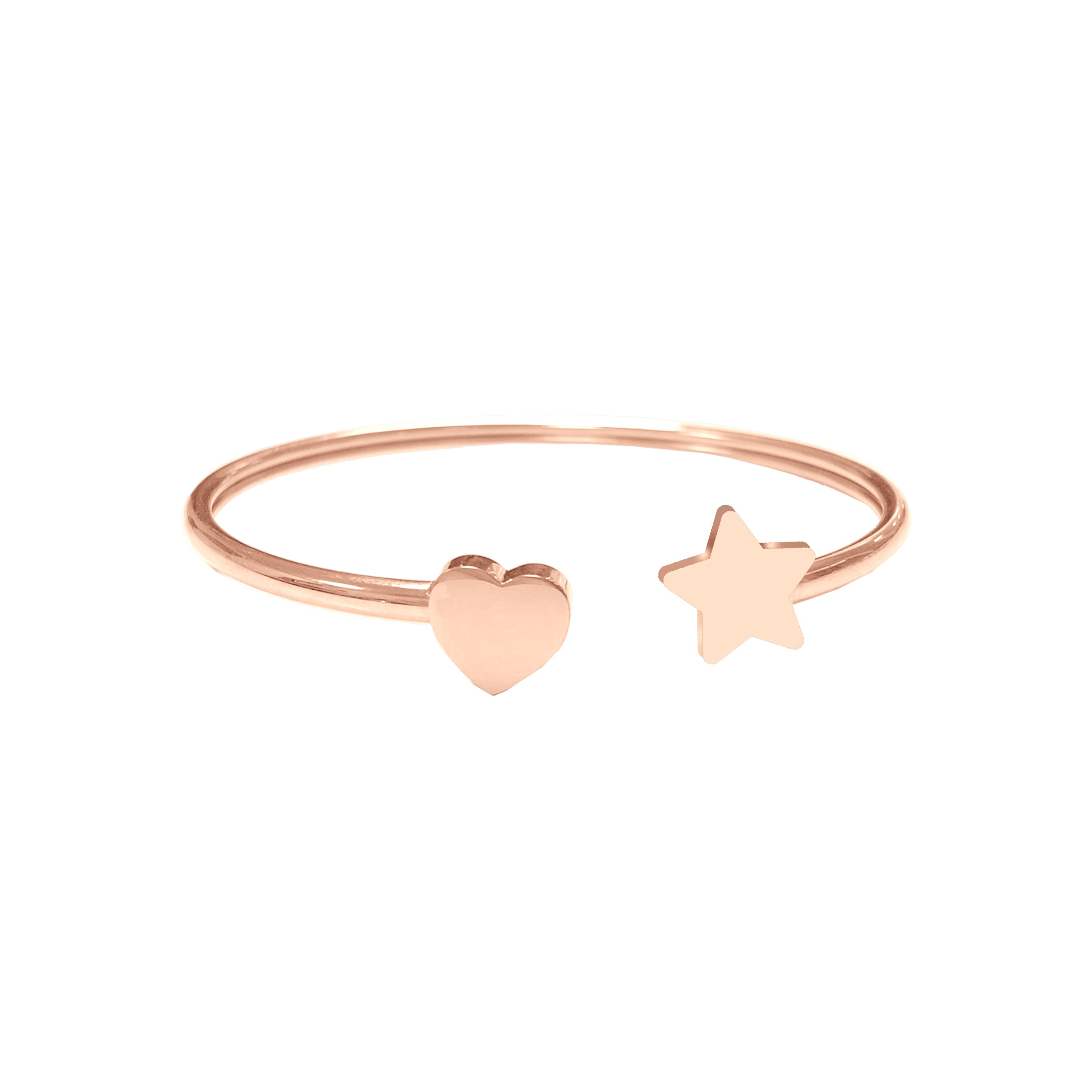Bangle with heart and star charm