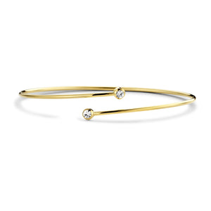 Open armband met twee stenen