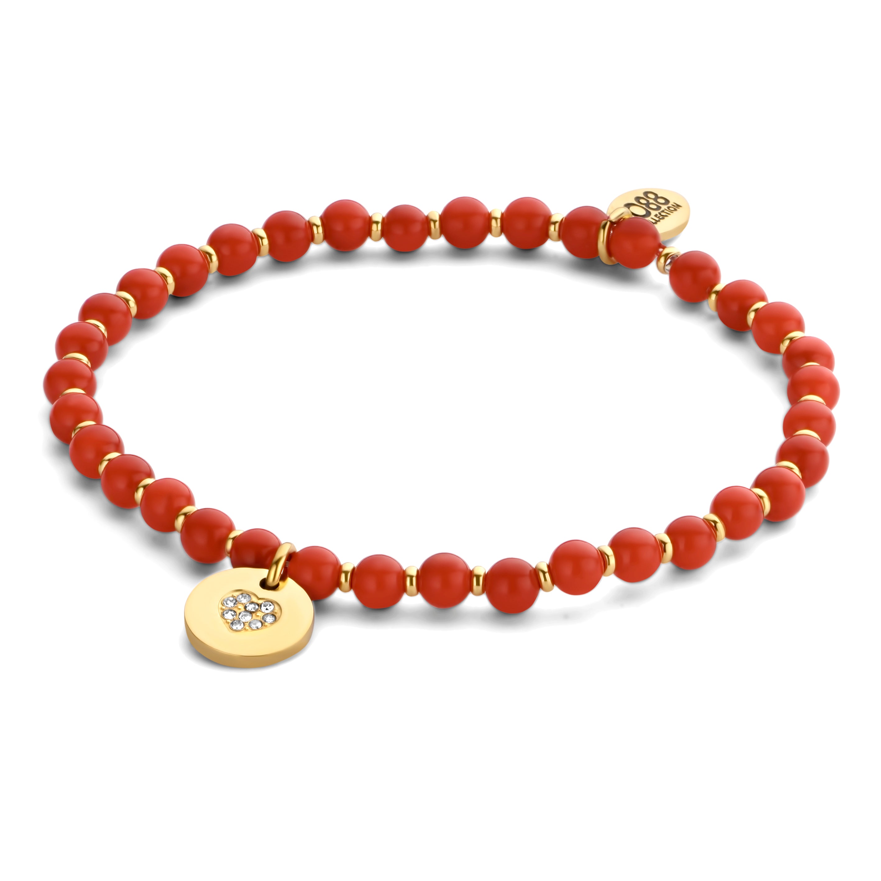 Beaded bracelet with heart charm