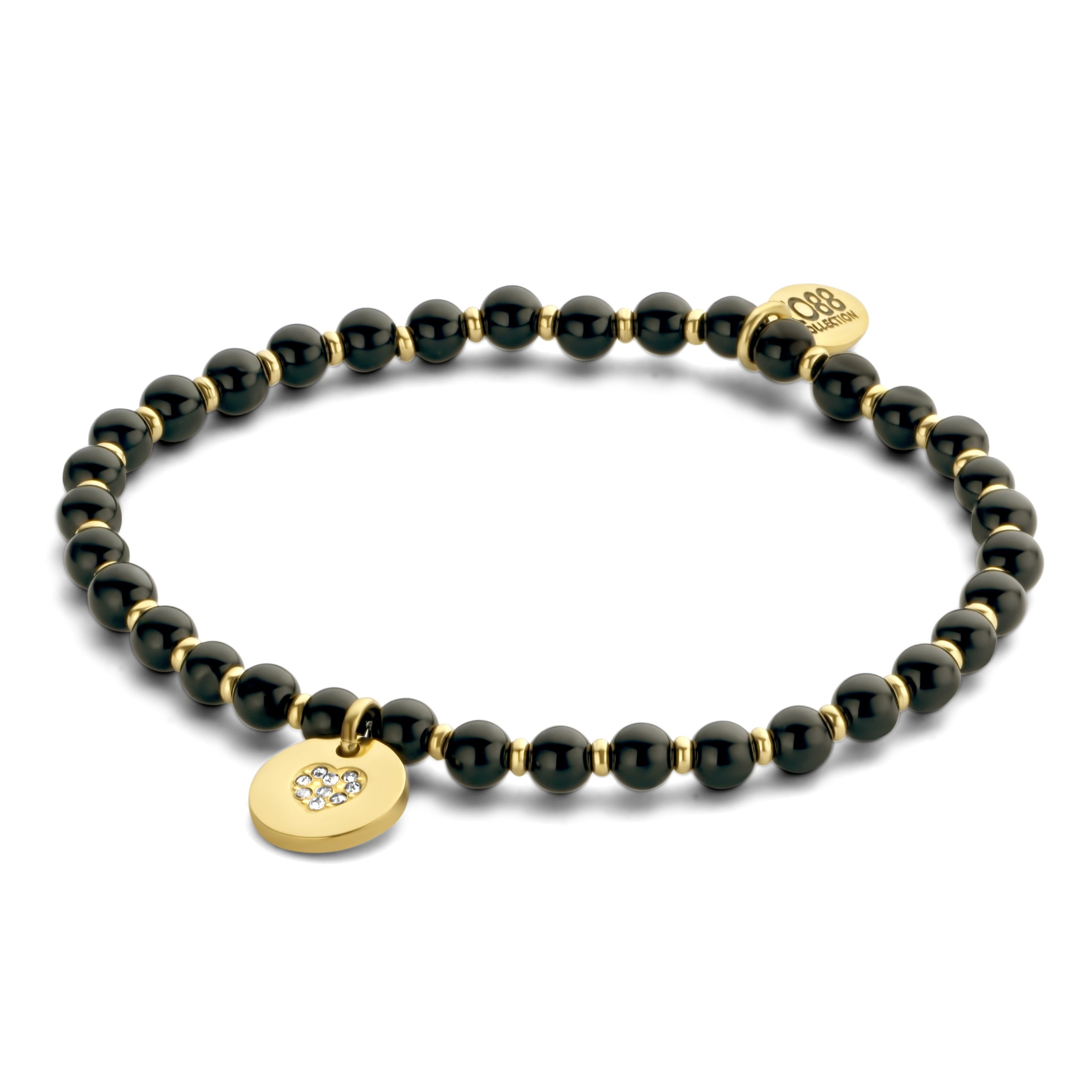 Beaded bracelet with heart charm