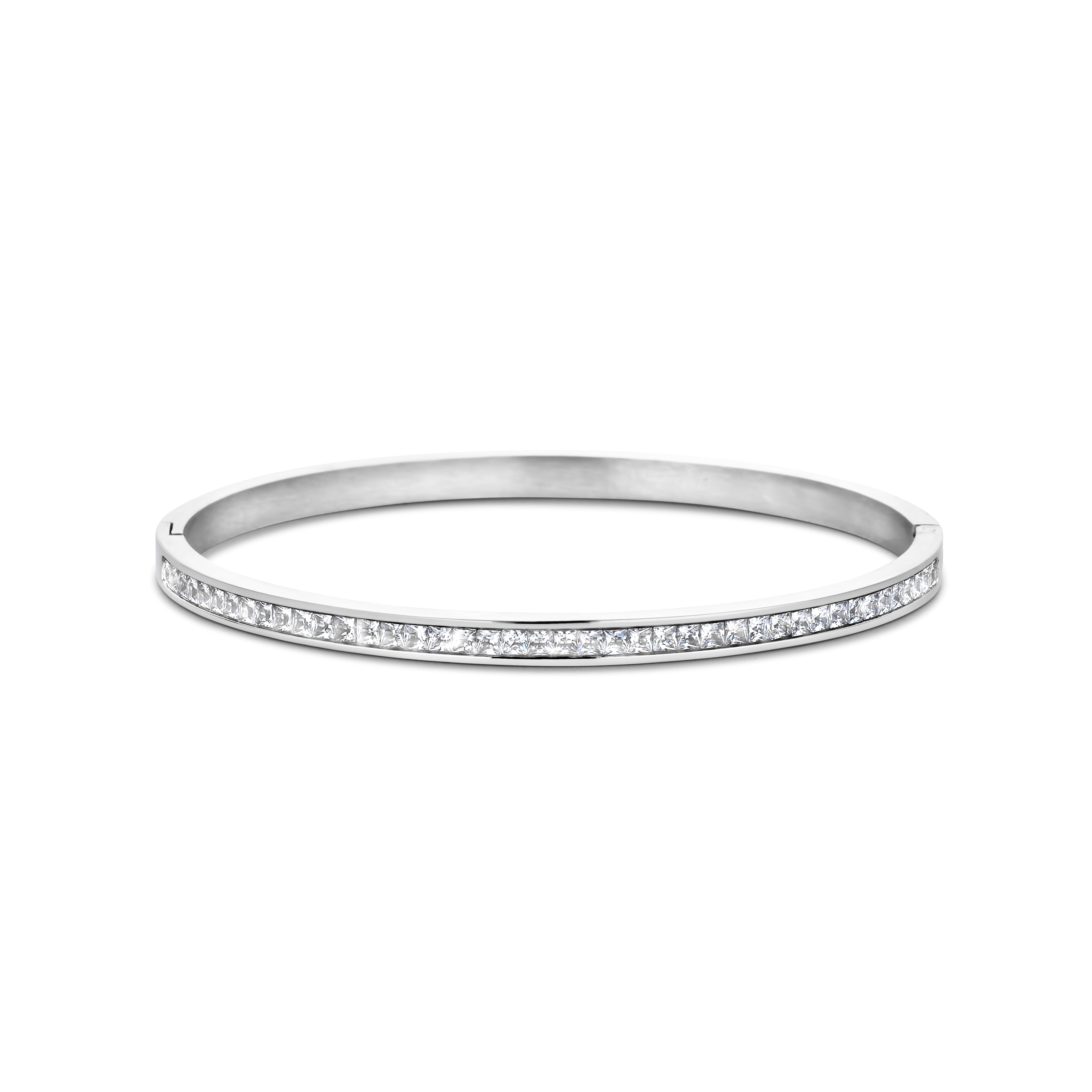 Bangle with zirconia stones