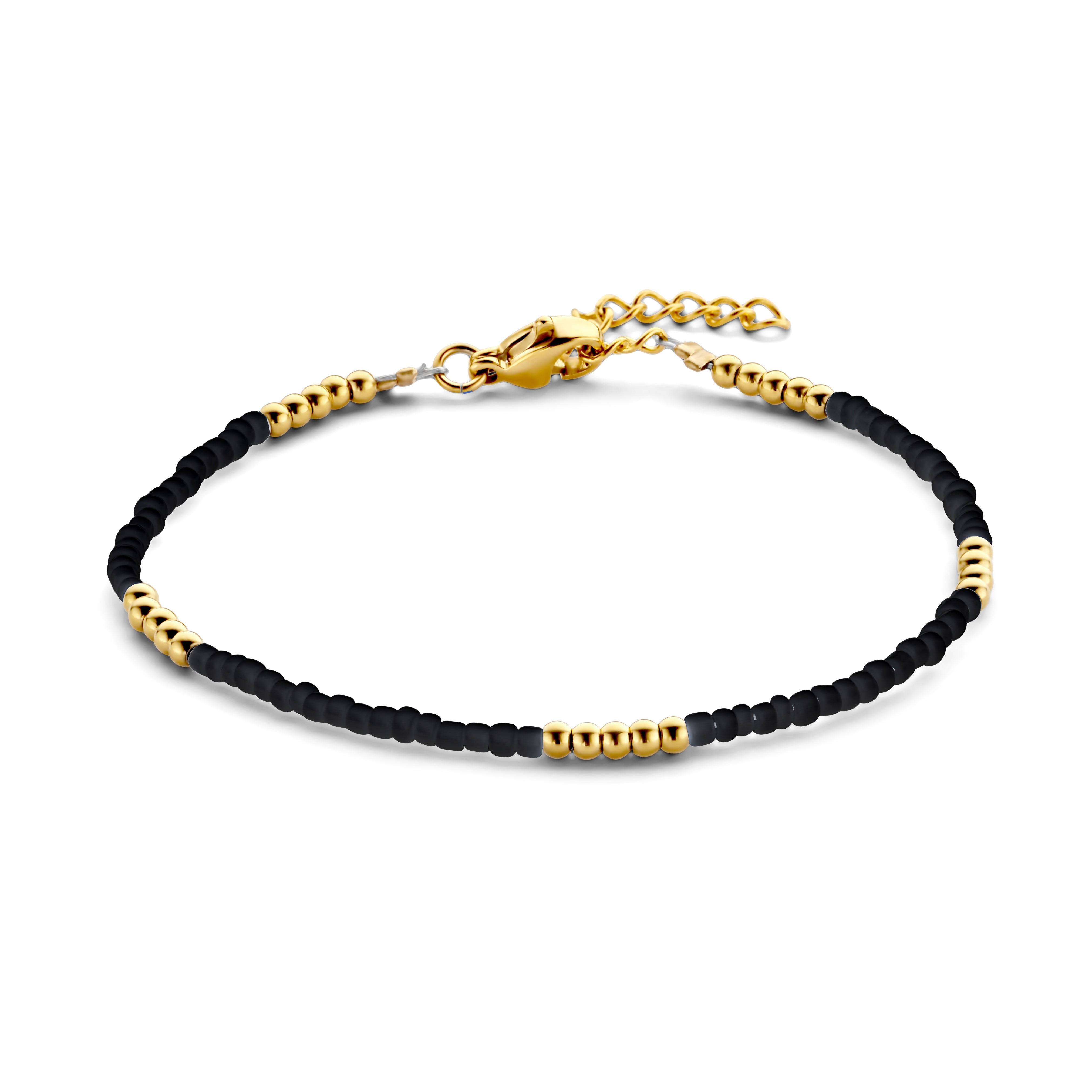Beaded bracelet with gold beads
