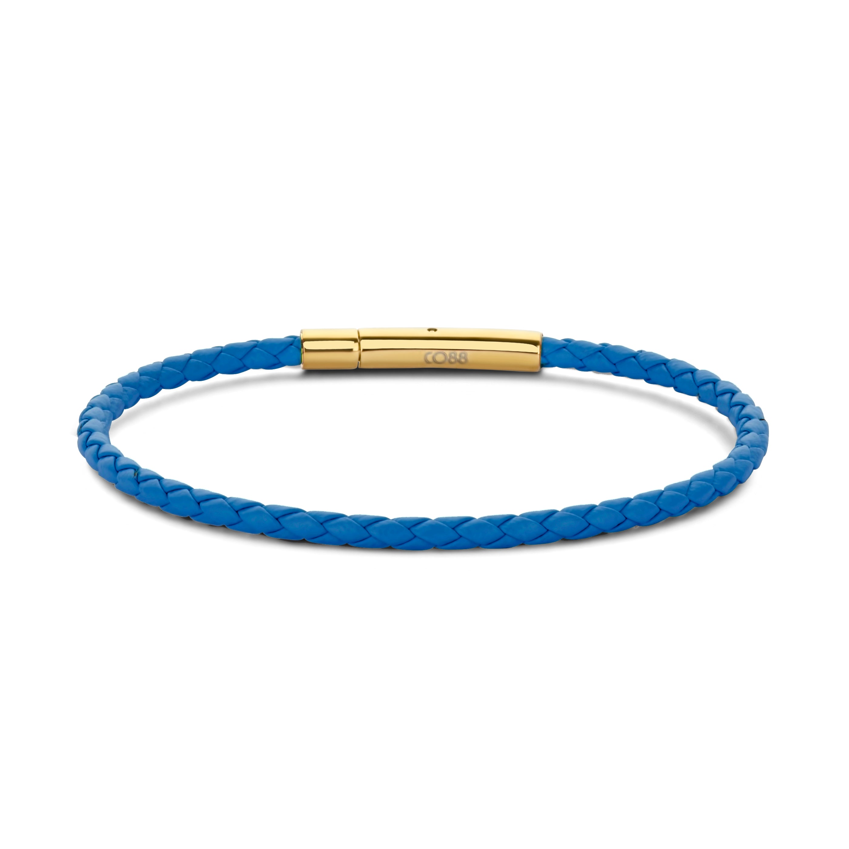 Armband gevlochten leer bruin