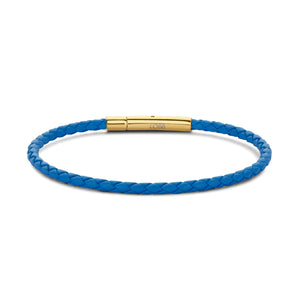 Armband gevlochten leer bruin