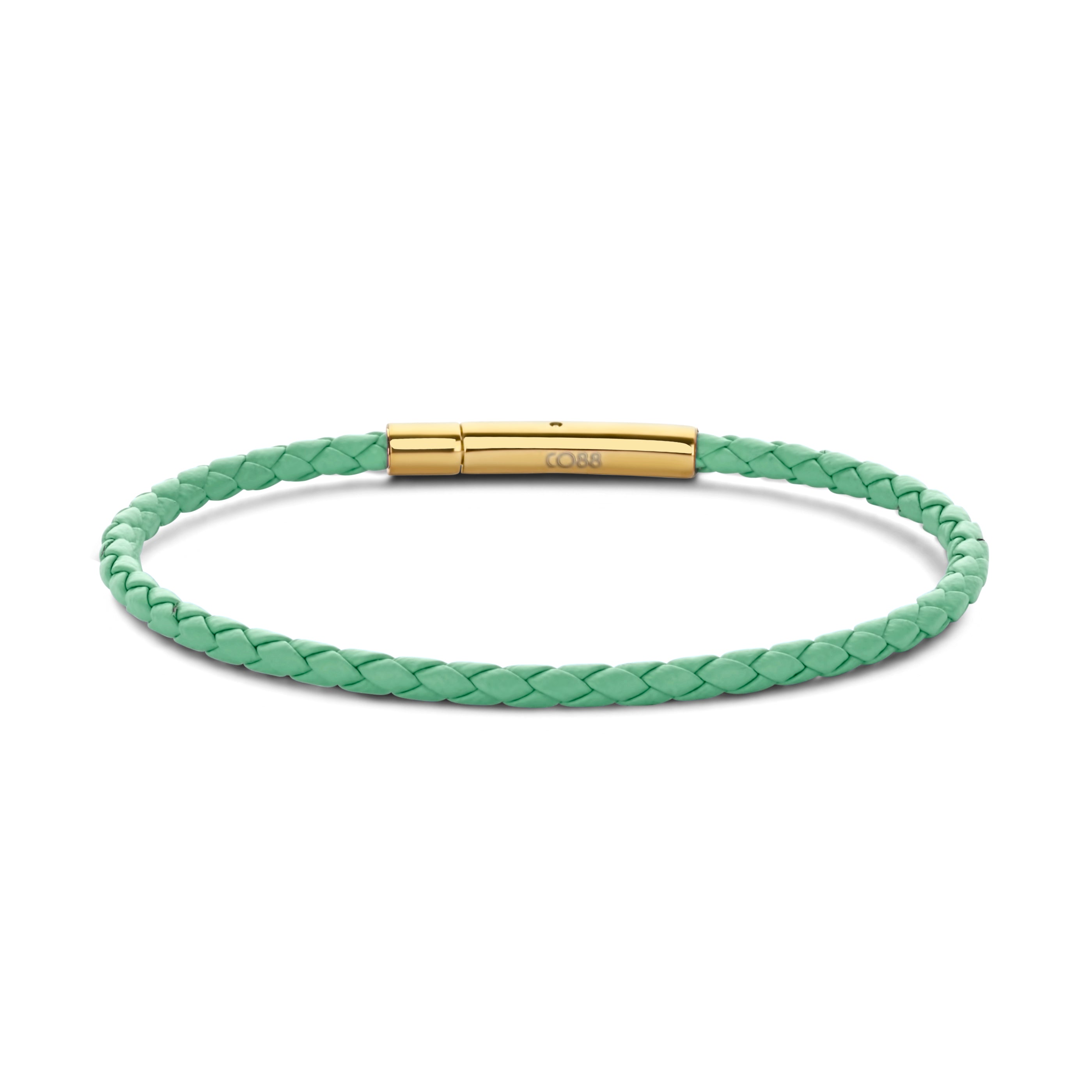 Armband gevlochten leer bruin