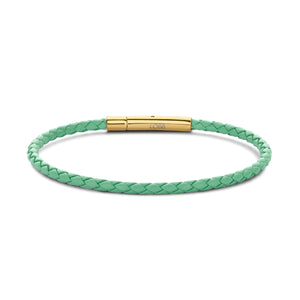 Armband gevlochten leer bruin