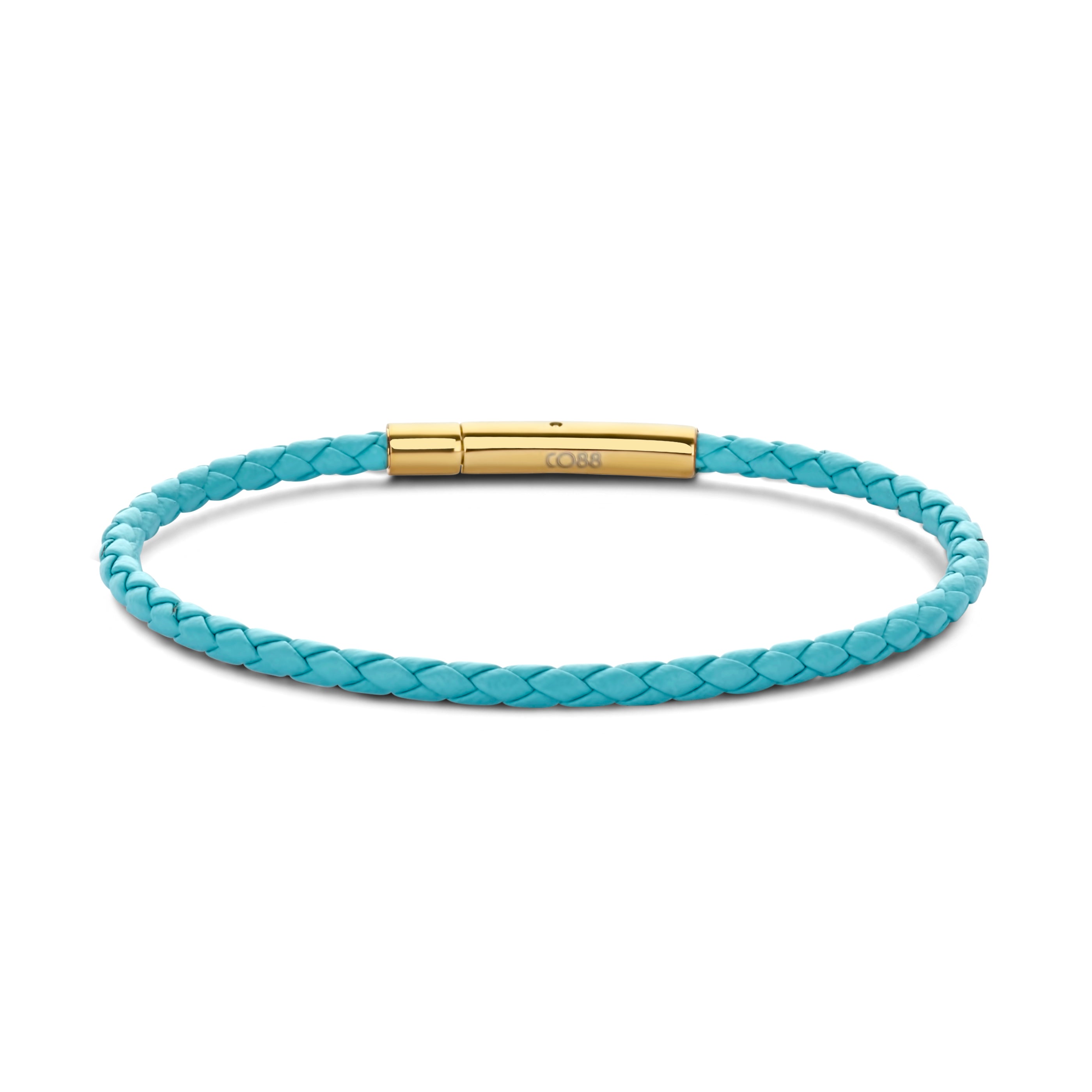 Armband gevlochten leer bruin