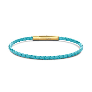 Armband gevlochten leer bruin