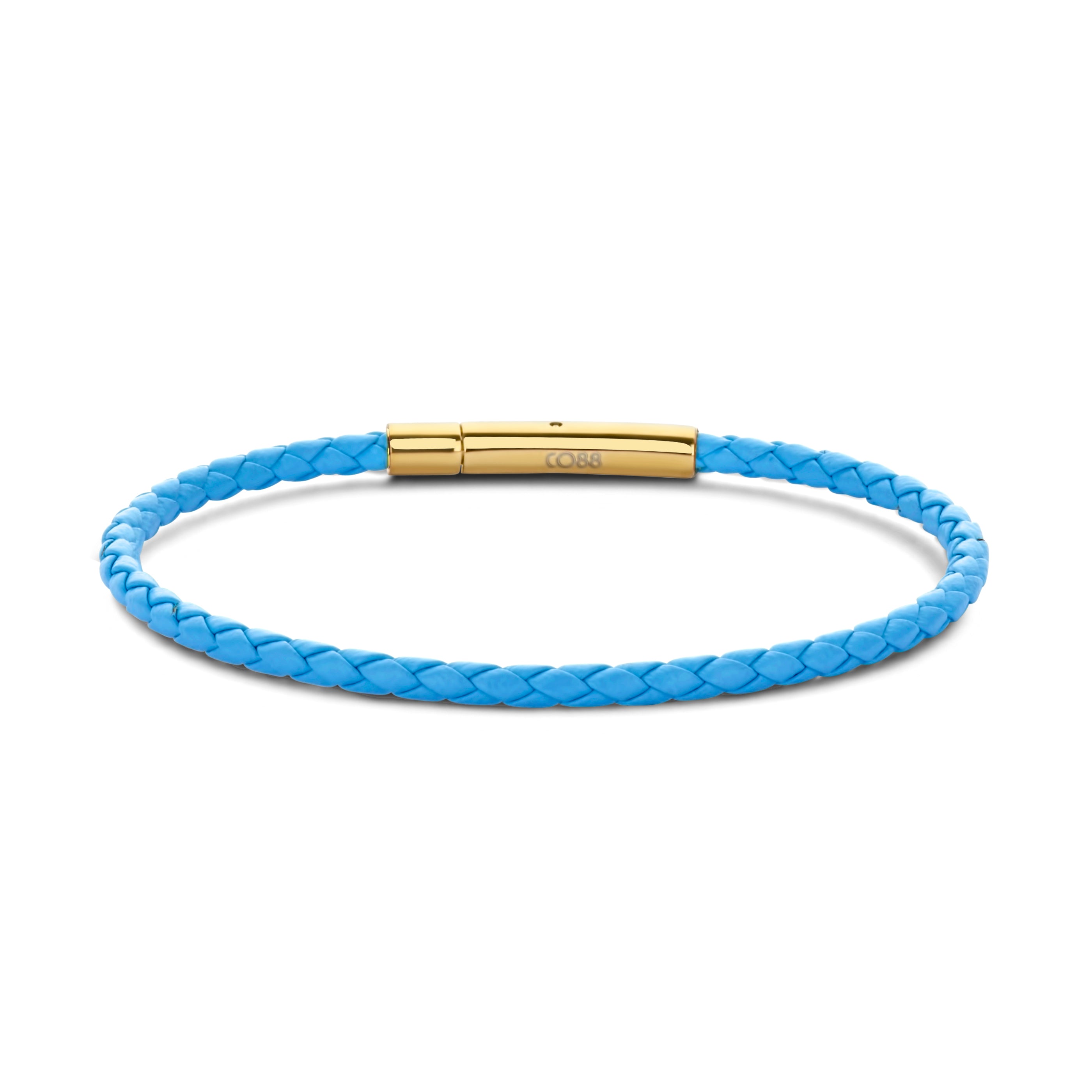 Armband gevlochten leer bruin