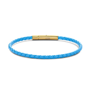 Armband gevlochten leer bruin