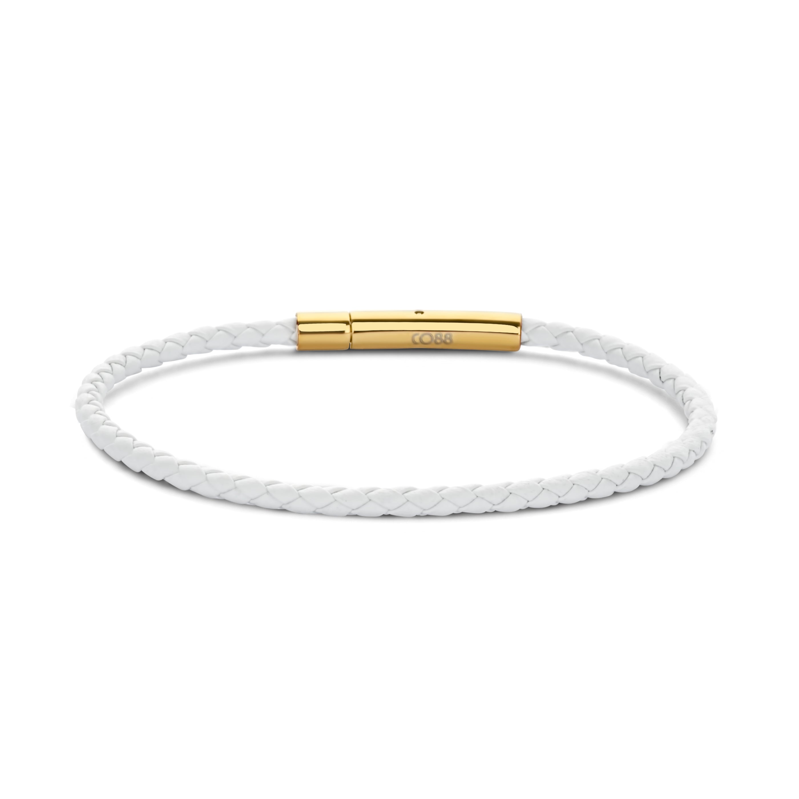 Armband gevlochten leer bruin