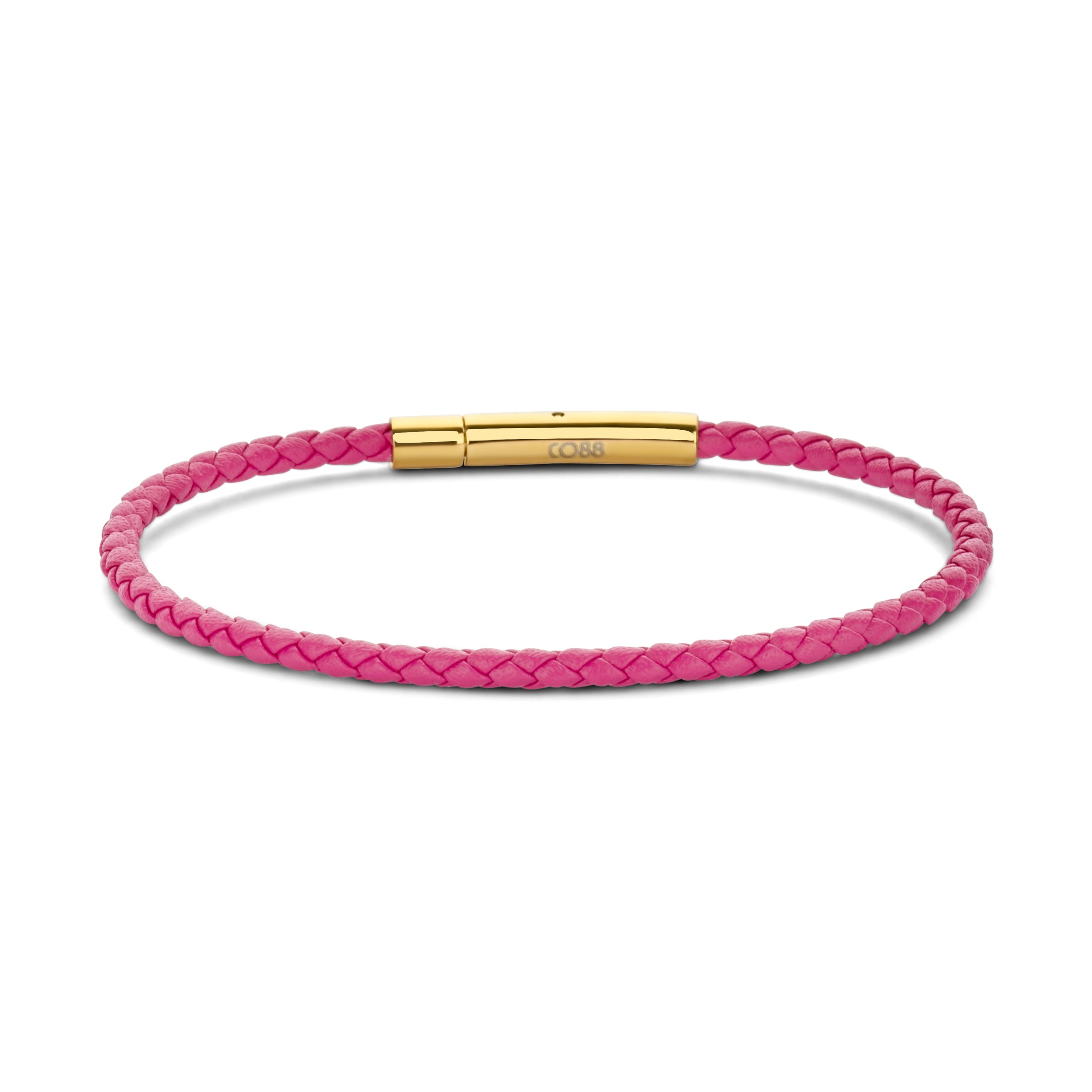 Armband gevlochten leer bruin