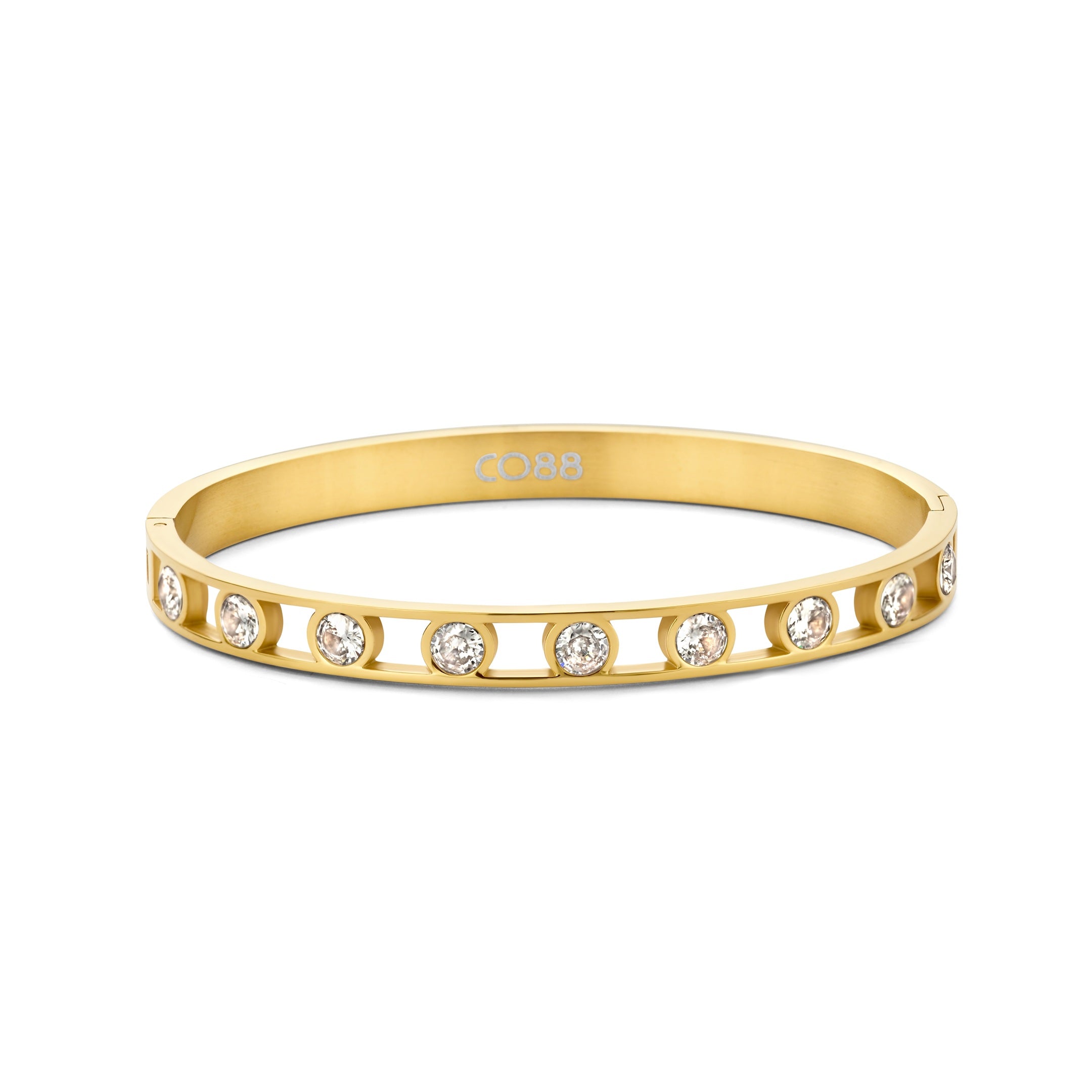 Bangle with round zirconia stones