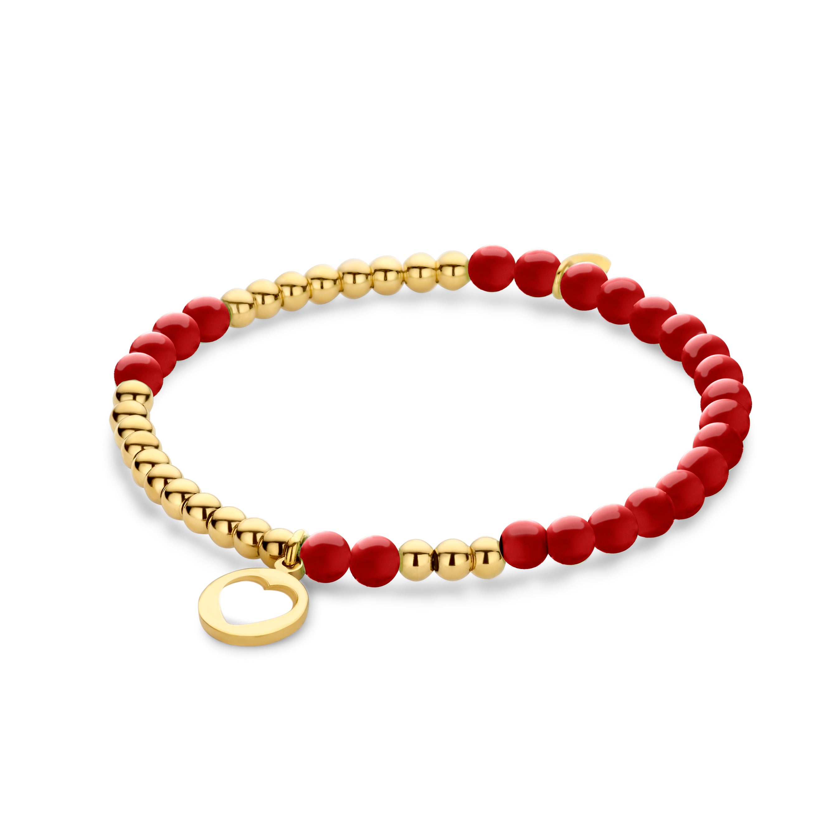 Beaded bracelet pearls with charm