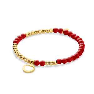 Beaded bracelet pearls with charm
