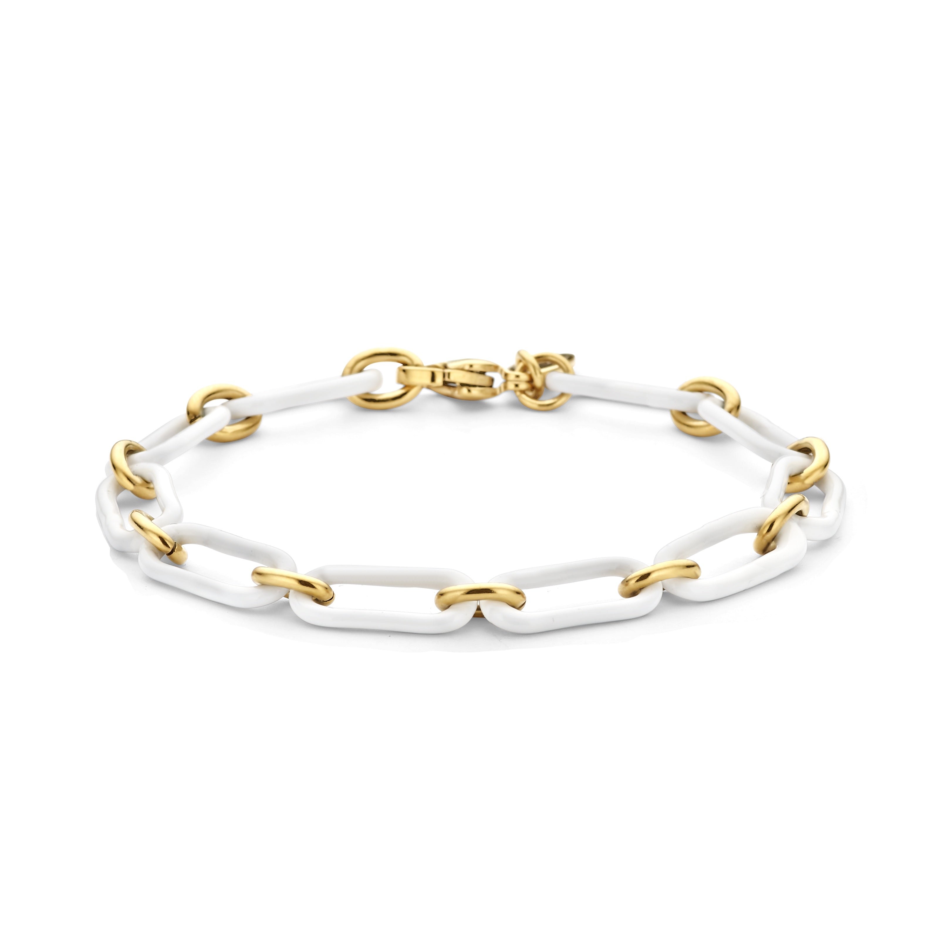 Link bracelet enamel white