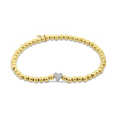 Beaded bracelet gold with heart